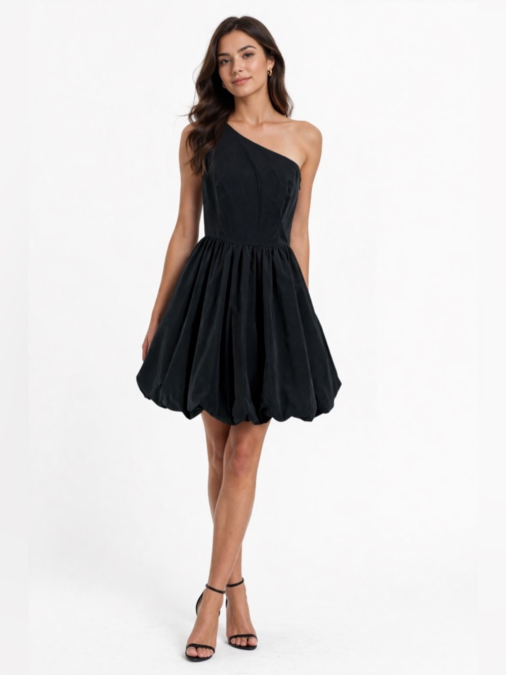 Lilly Pulitzer Sondralee Black One-Shoulder Bubble Hem Fit & Flare Dress Size 2